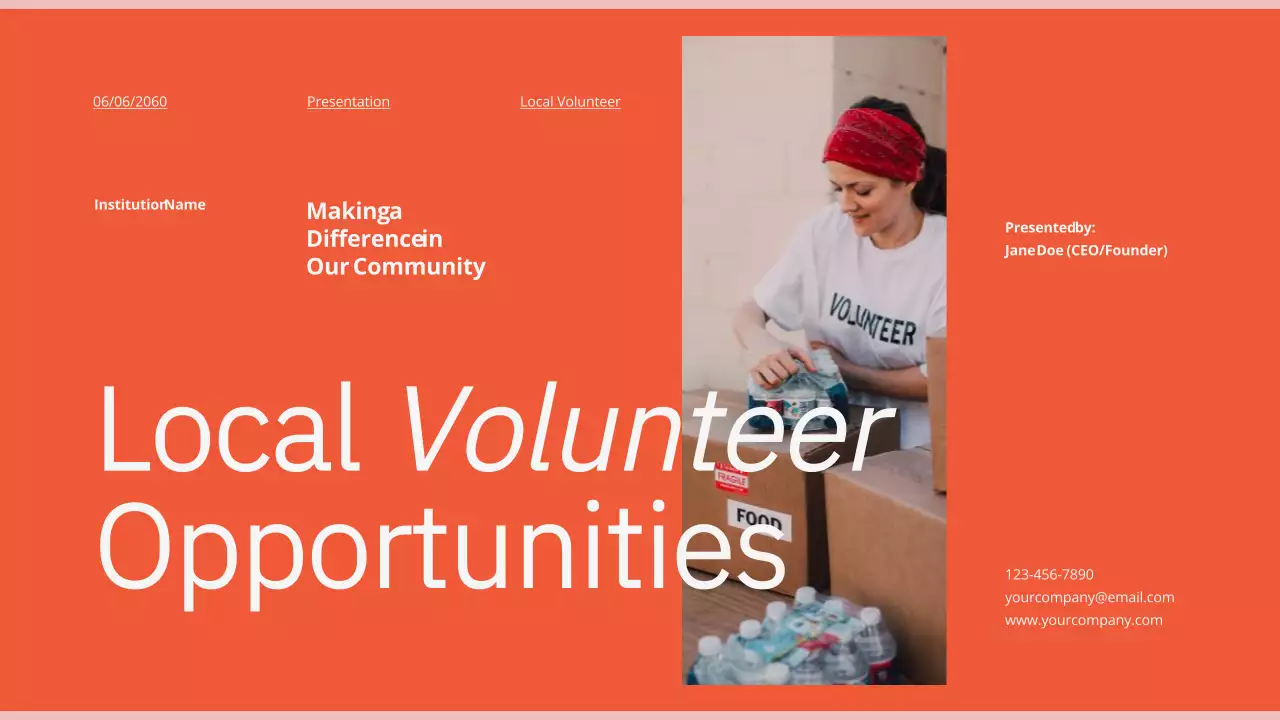 Orange Modern Volunteer Promotion Presentation