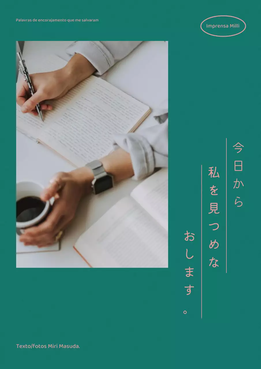 Capa de livro simples em verde e cor-de-rosa