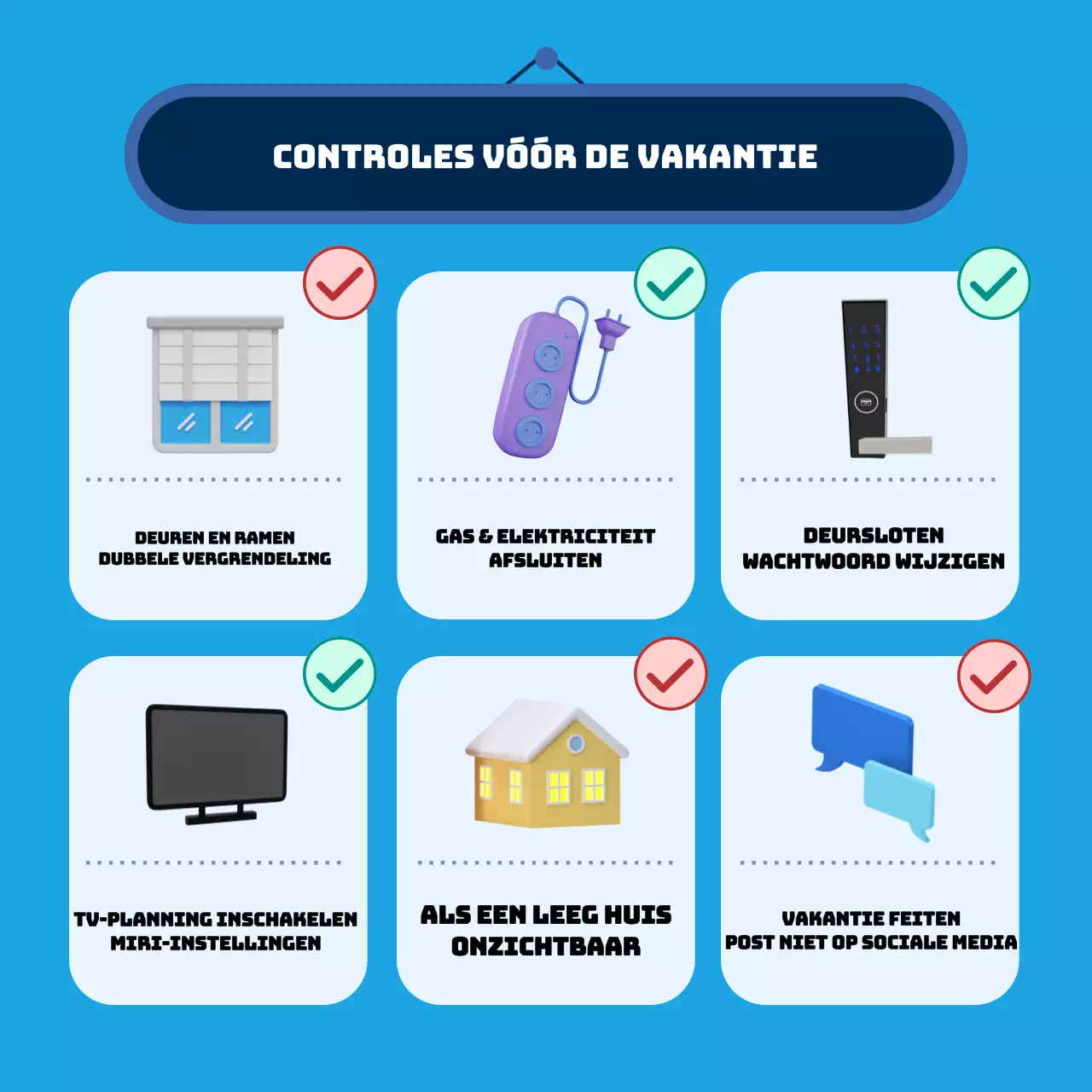 Veiligheidstips voor de feestdagen in blauw gemarkeerd