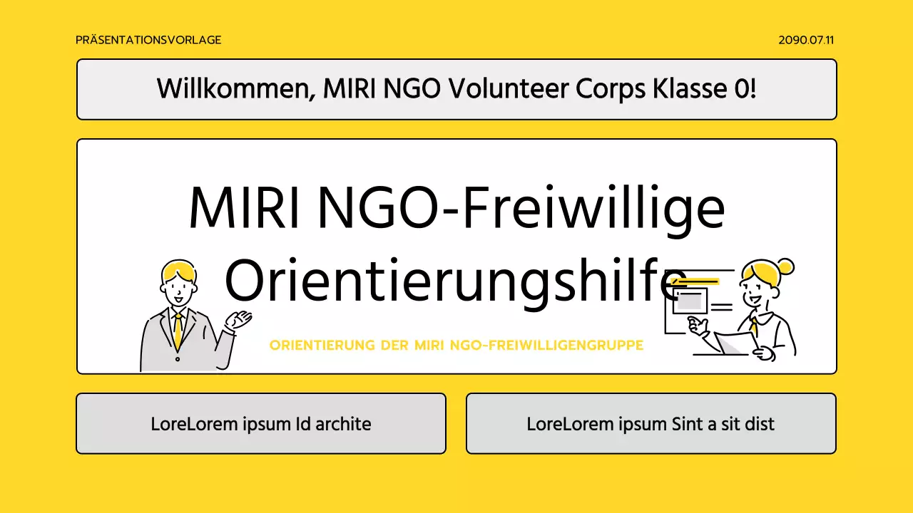 Einfaches gelbes und graues Korps Schulungsmaterial