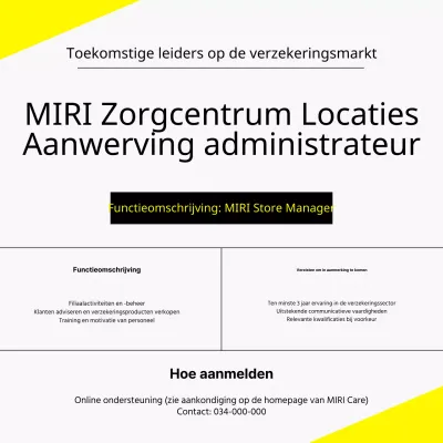 Een eenvoudige administratieve vacature in grijs en geel