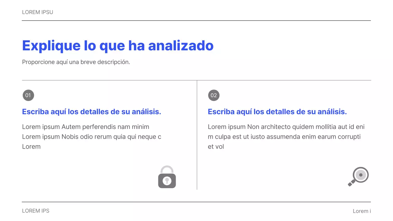 Informe corporativo sencillo imprimible en gris y azul