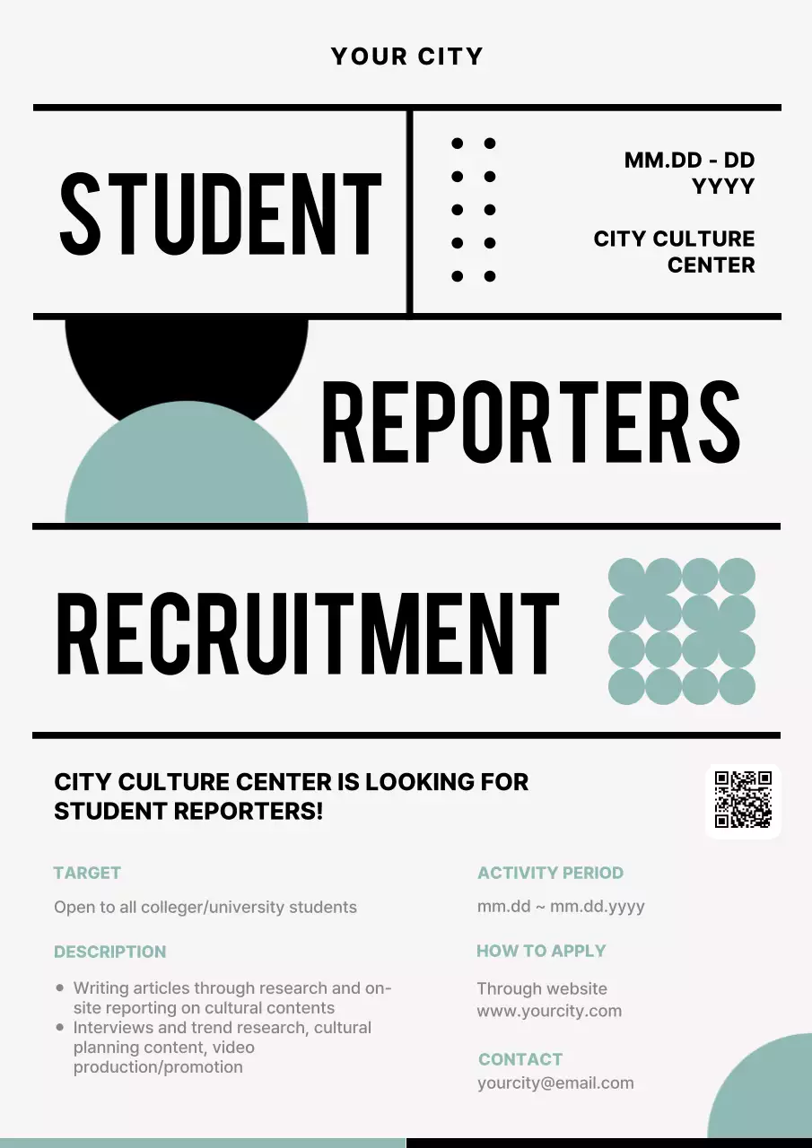 Mint Modern Student Recruitment Invitation Poster