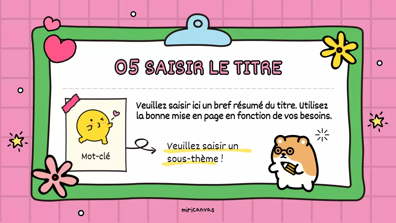 Une jolie promotion éducative rose et verte