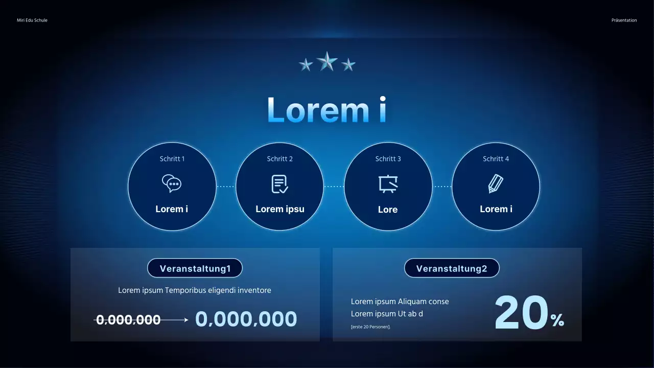 Werben Sie für einen besonderen Vortrag mit einem einfachen Hintergrund mit Farbverlauf in Marineblau