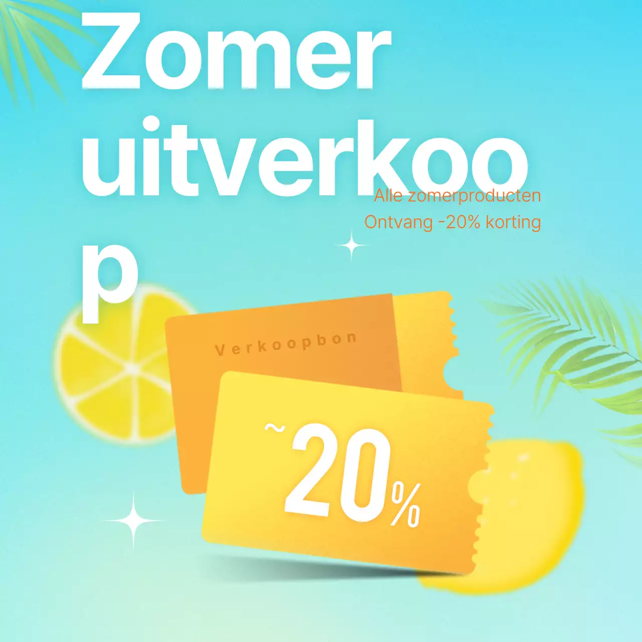 Pop-stijl zomerevenementadvertentie in mint en blauw