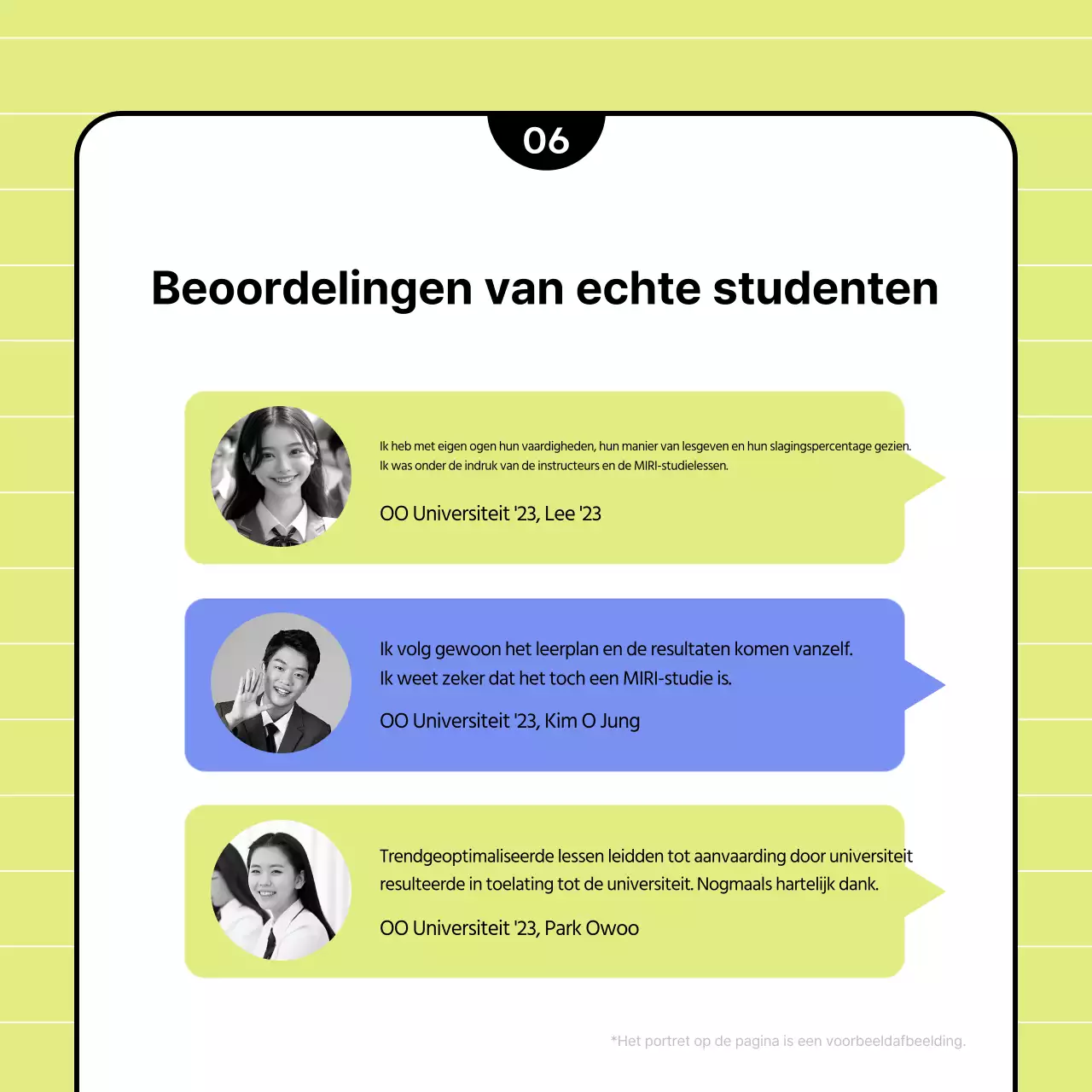 Een leuke schoolgids in chartreuse en lichtblauw