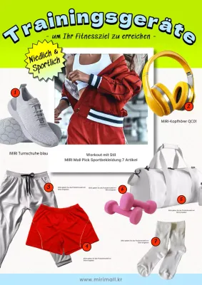 Retro Trainingsanzug Vorschlag in fluoreszierend und himmelblau