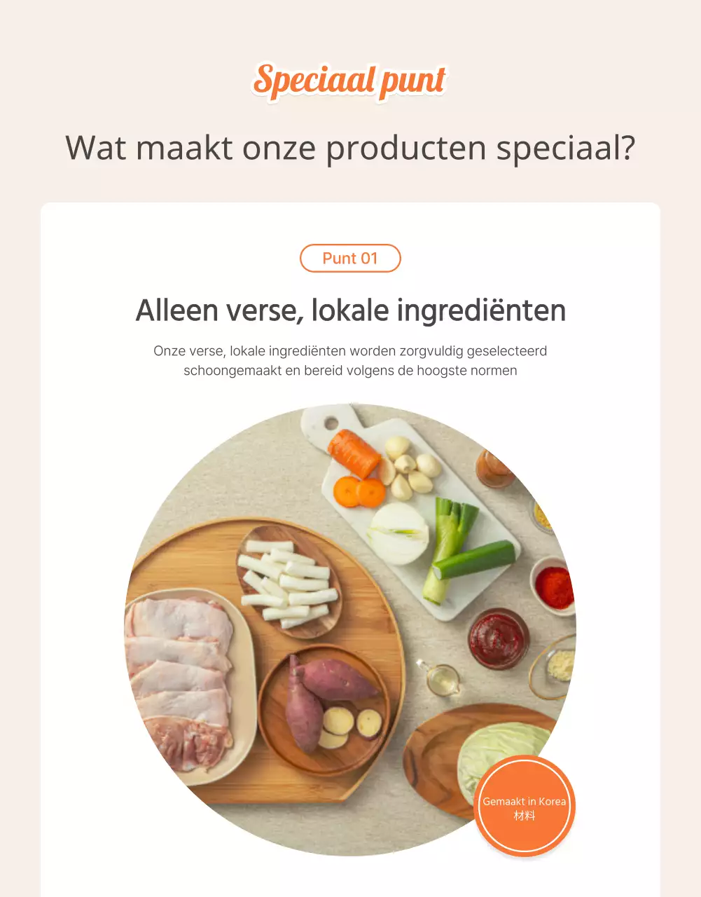 Bevorderen van basismaaltijdenpakket voedselcontrolepunten van oranje en ivoor