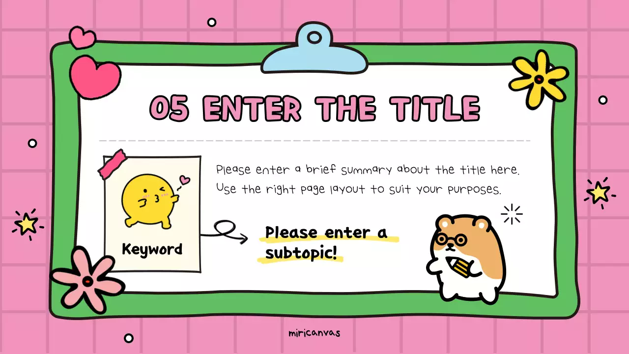 A cute pink and green educational promotion