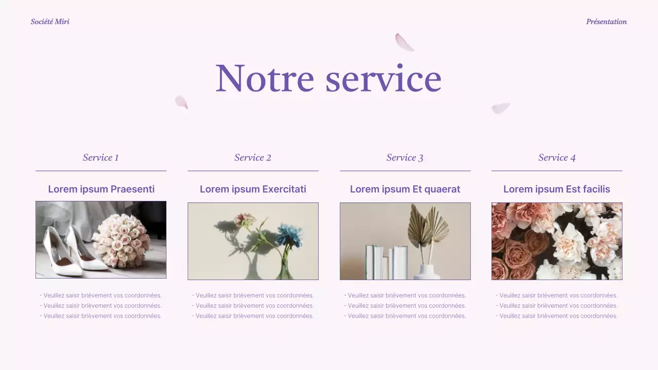 Une présentation luxueuse de la marque en violet