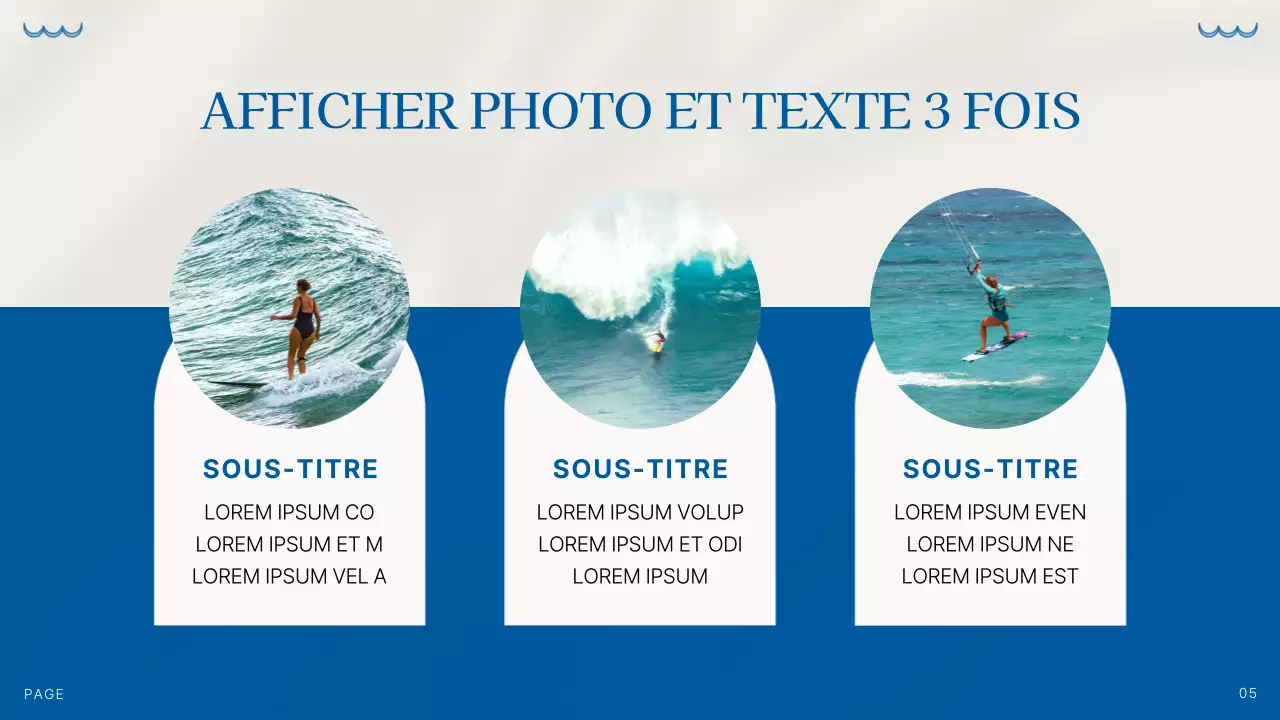 Présentation simple d'un fond d'été en bleu et ivoire