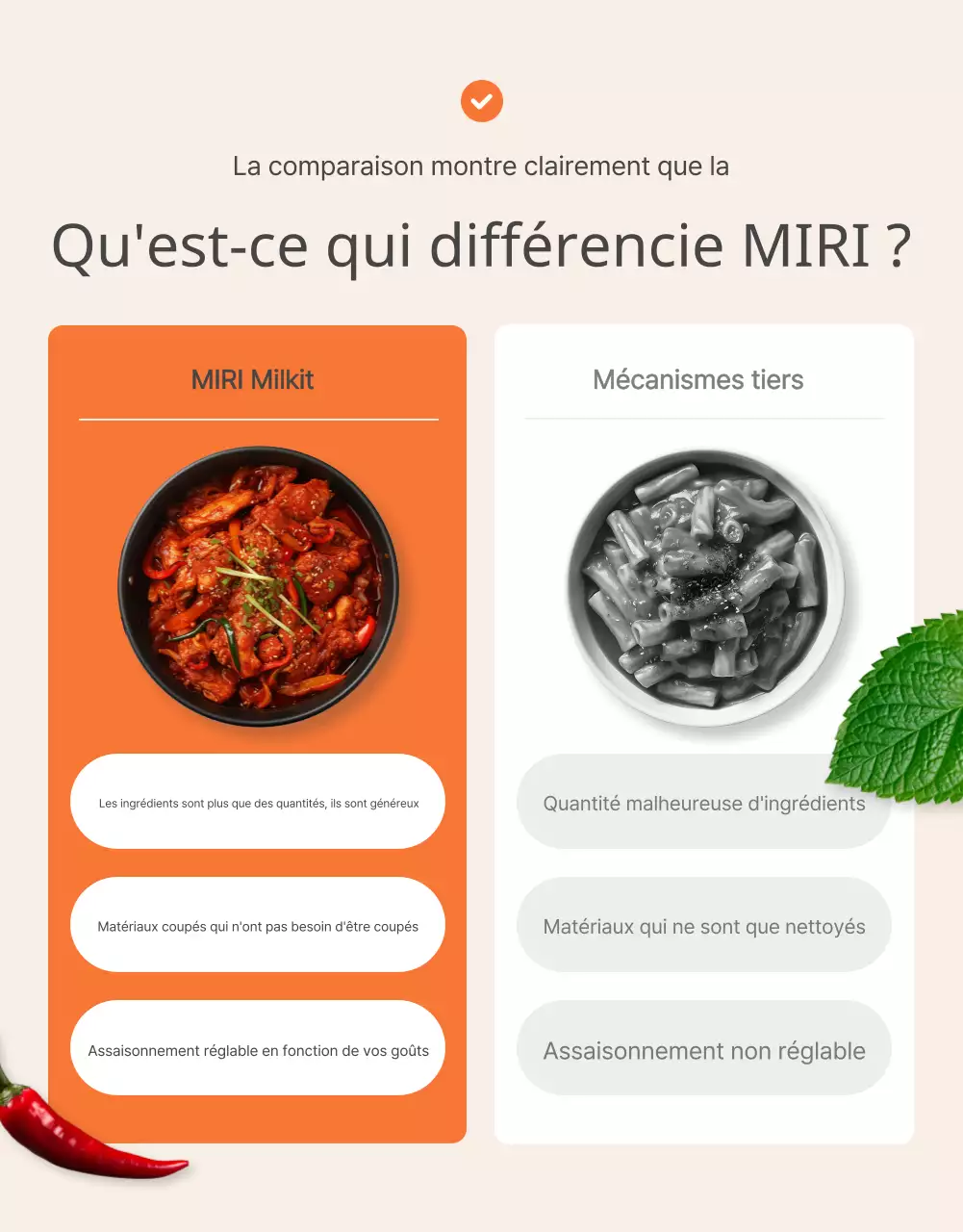 Promouvoir les points de contrôle des kits alimentaires de base de couleur orange et ivoire
