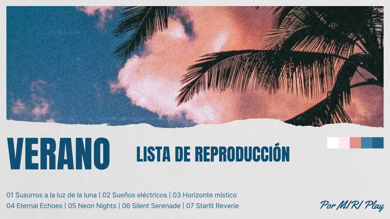 Promociona una lista de estilos de moda en azul y rosa