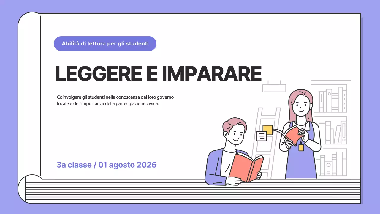 Lezioni di lettura semplice in viola e nero