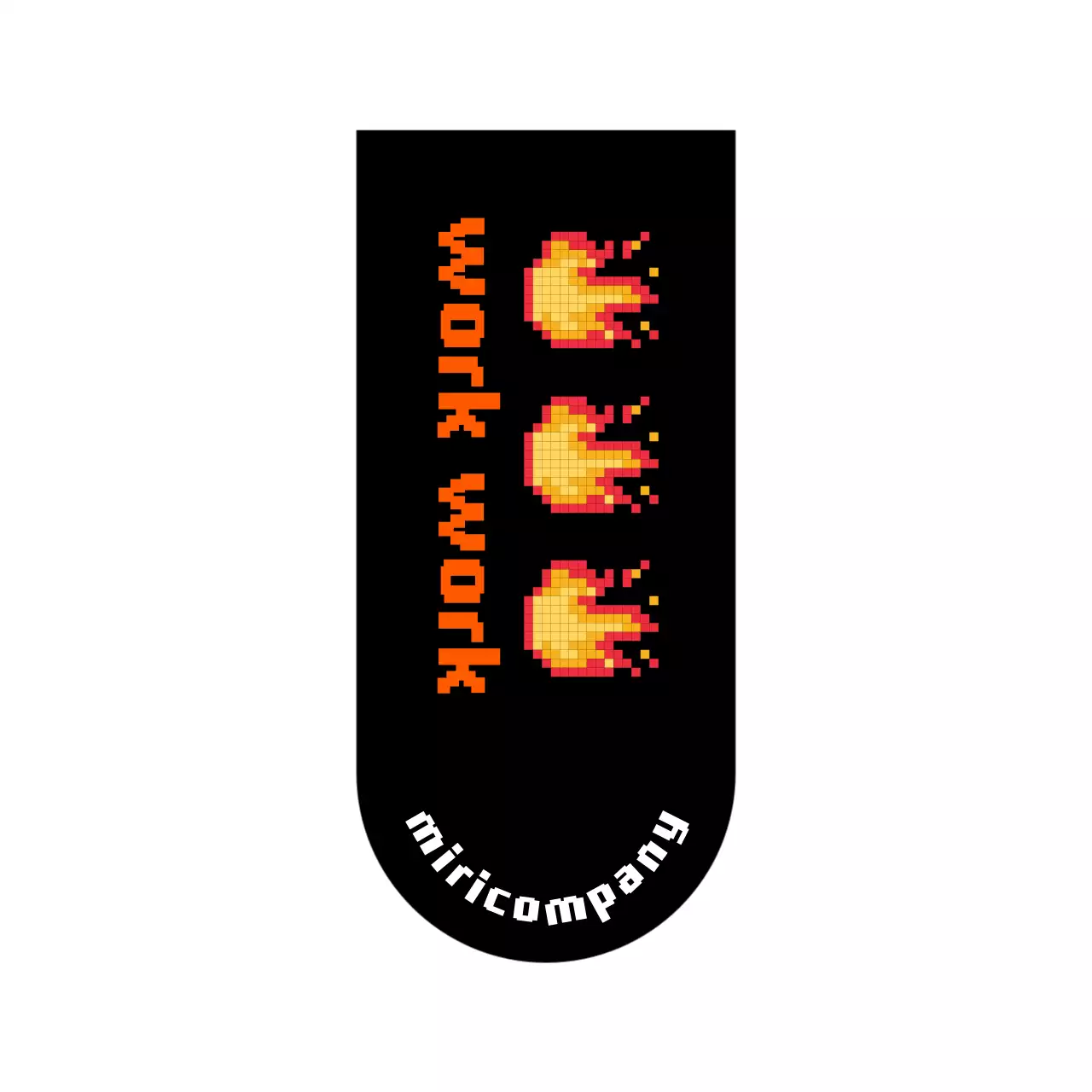 블랙과 레드의 불꽃 픽셀아트 컨셉의 웰컴키트 굿즈