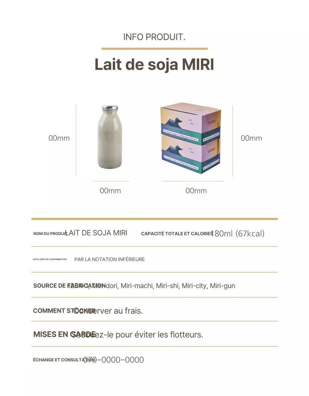Promotion du lait de soja dans un style moderne en beige et kaki