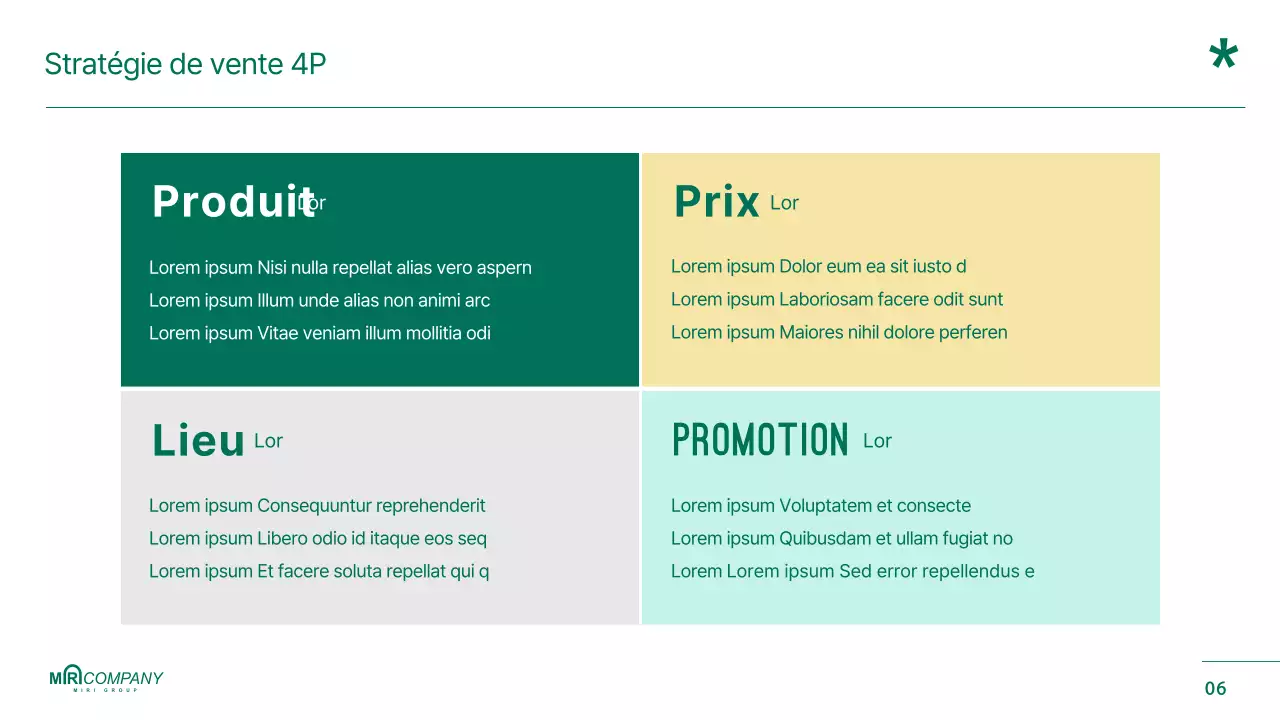 Rapports sur la planification des produits surlignés en vert