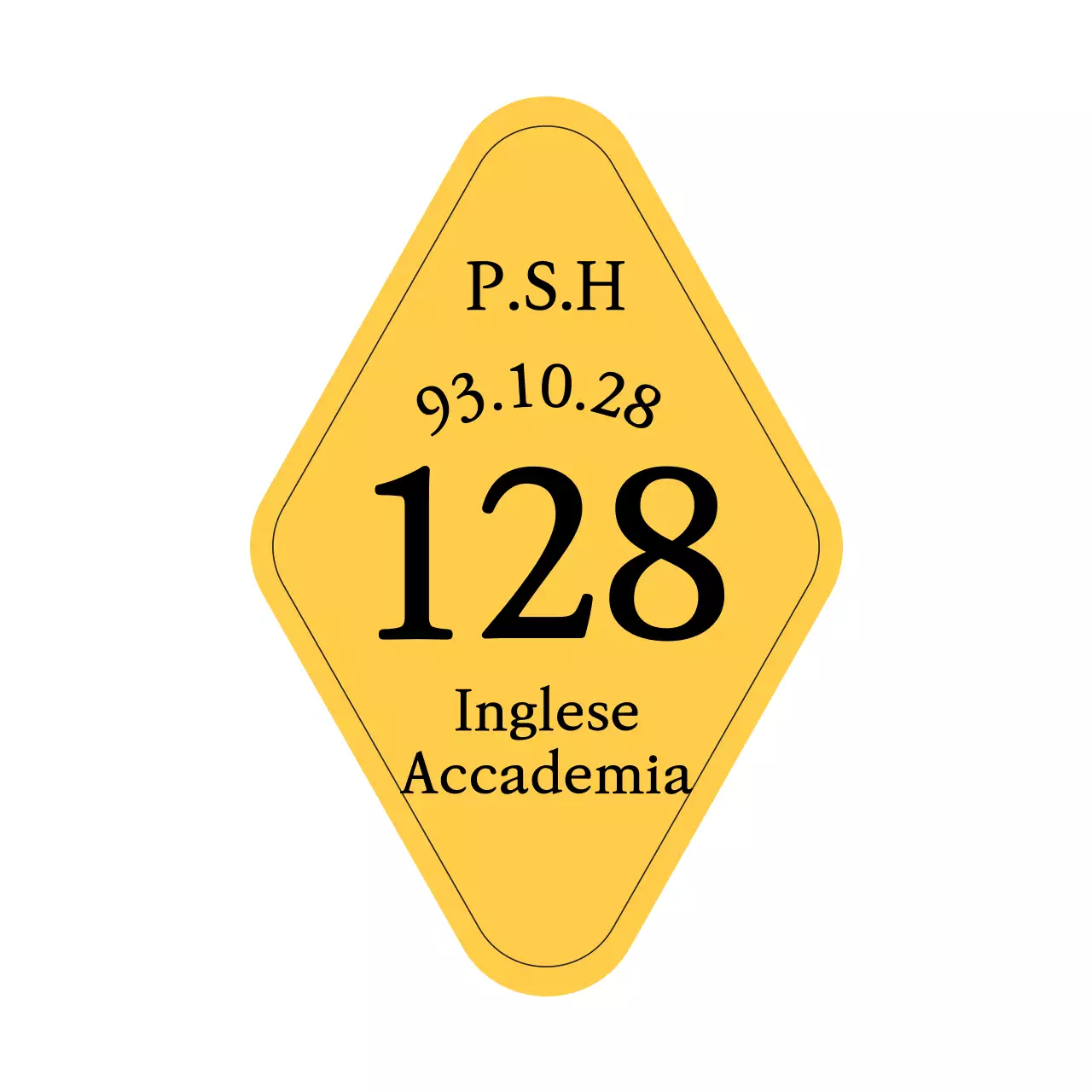 Hotel Un'accademia sentimentale in lingua inglese con forme a forma di portachiavi e font serif.