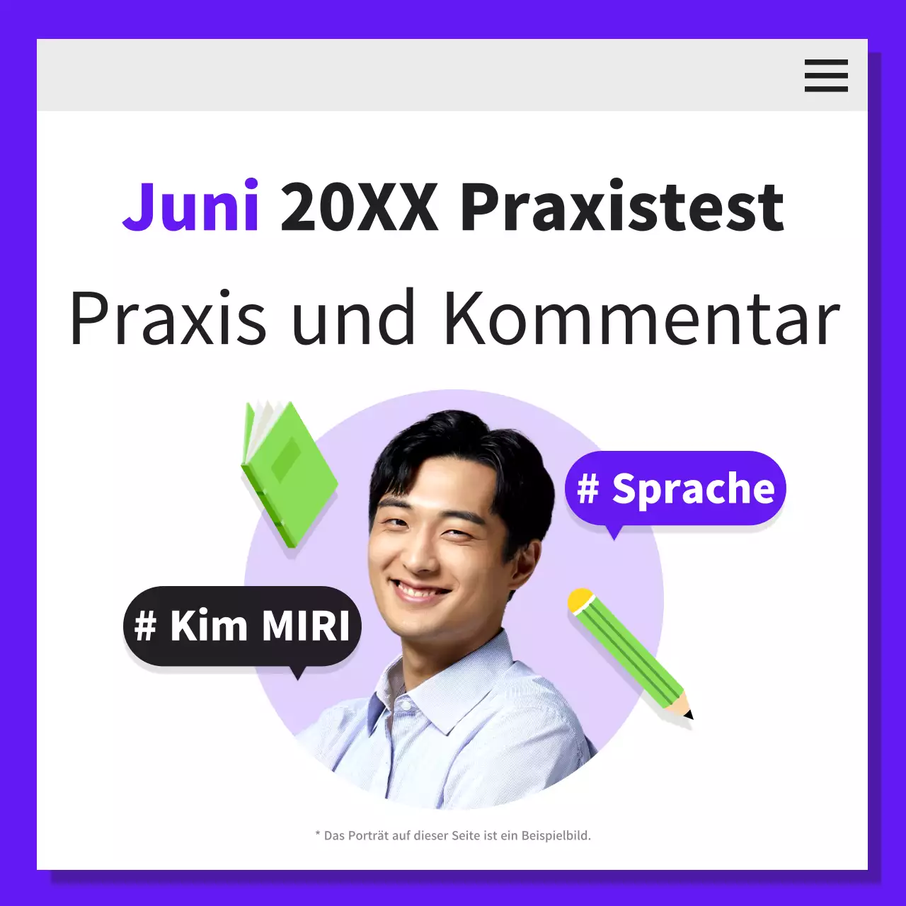 Über den lila, einfachen Praxistest Erklärungen