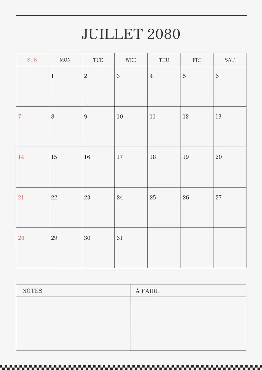Calendrier moderne en noir et gris.