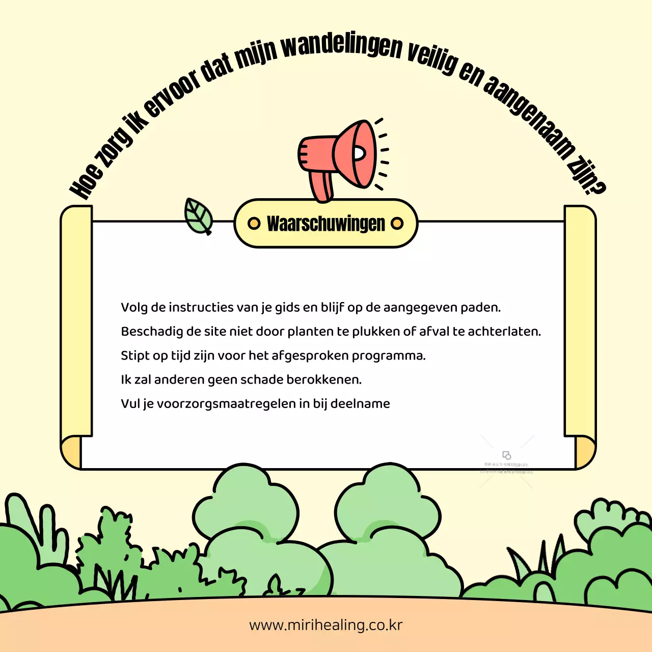 De gele en groene wandeling promoten