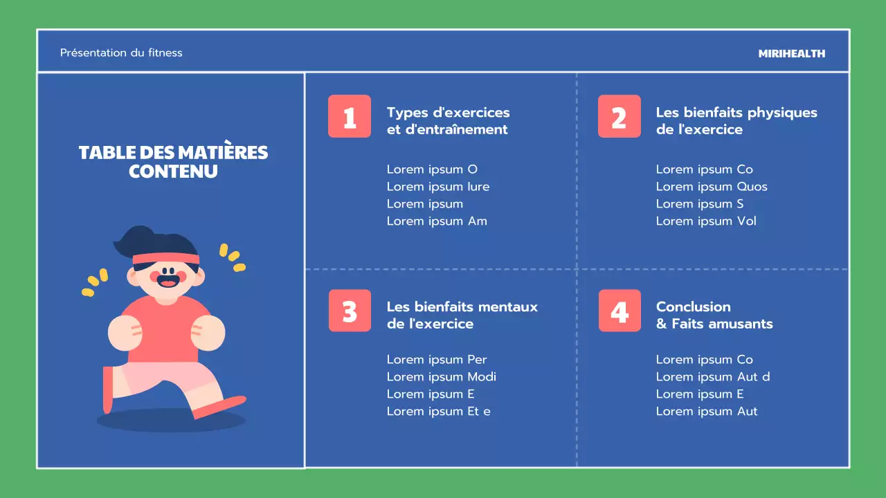 Les bienfaits de l'exercice en bleu et en vert Ressources pédagogiques