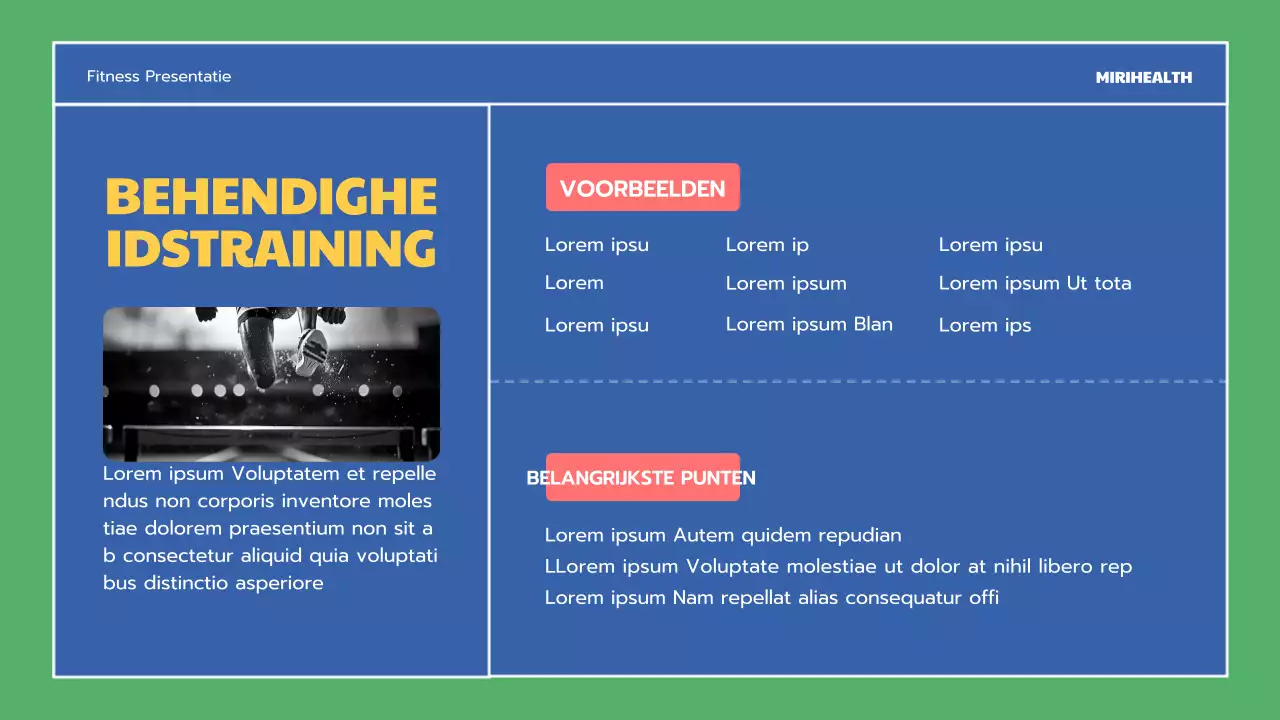 Blue and Green Voordelen van lichaamsbeweging Onderwijsmiddelen