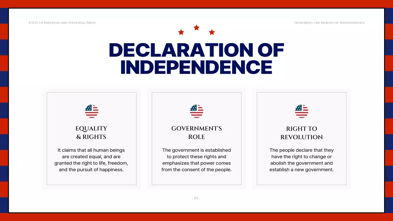 Red Classic Independence Announcement Presentation