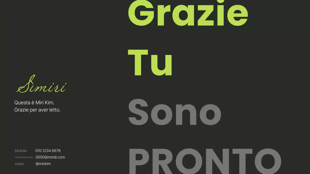 Un semplice portfolio stampabile per carrieristi, in verde lime e nero.