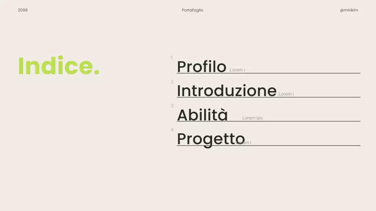 Un semplice portfolio stampabile per carrieristi, in verde lime e nero.