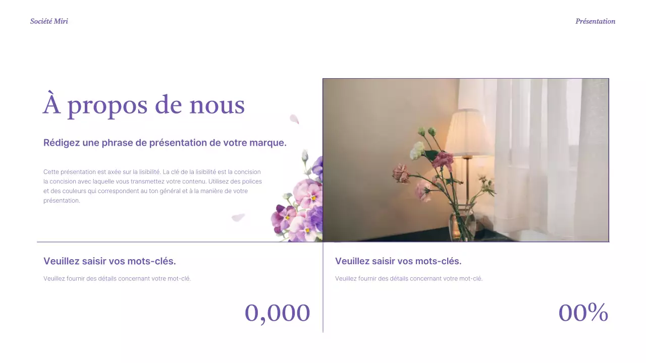 Une présentation luxueuse de la marque en violet