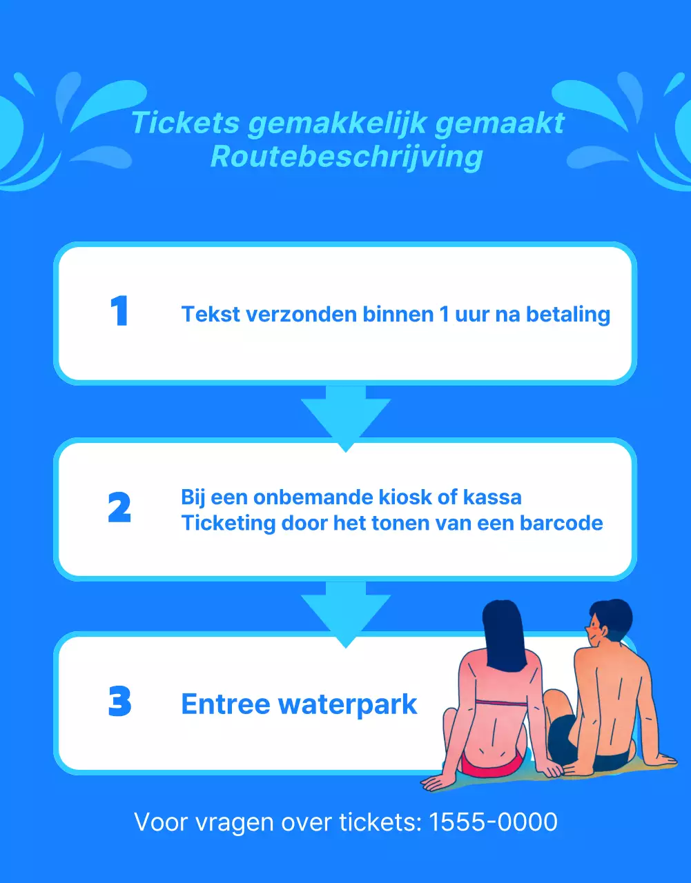 Promoot een trendy blauw waterpark in een hotel