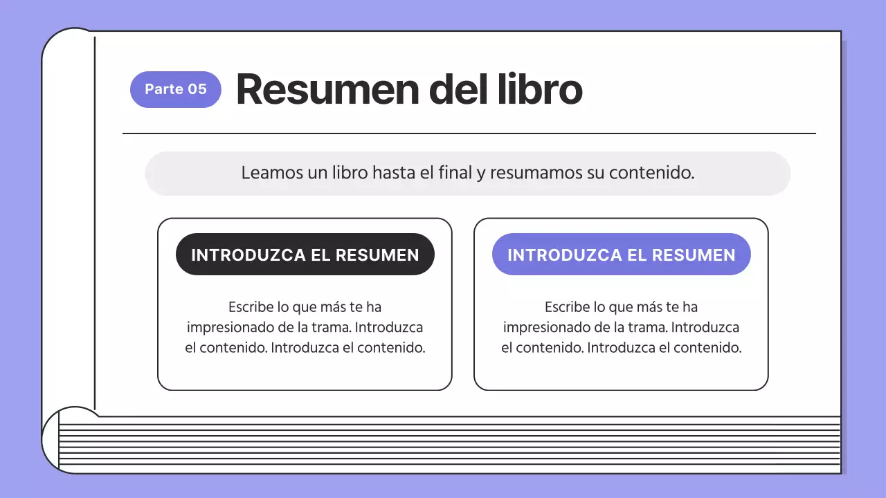 Lecciones sencillas de lectura en morado y negro