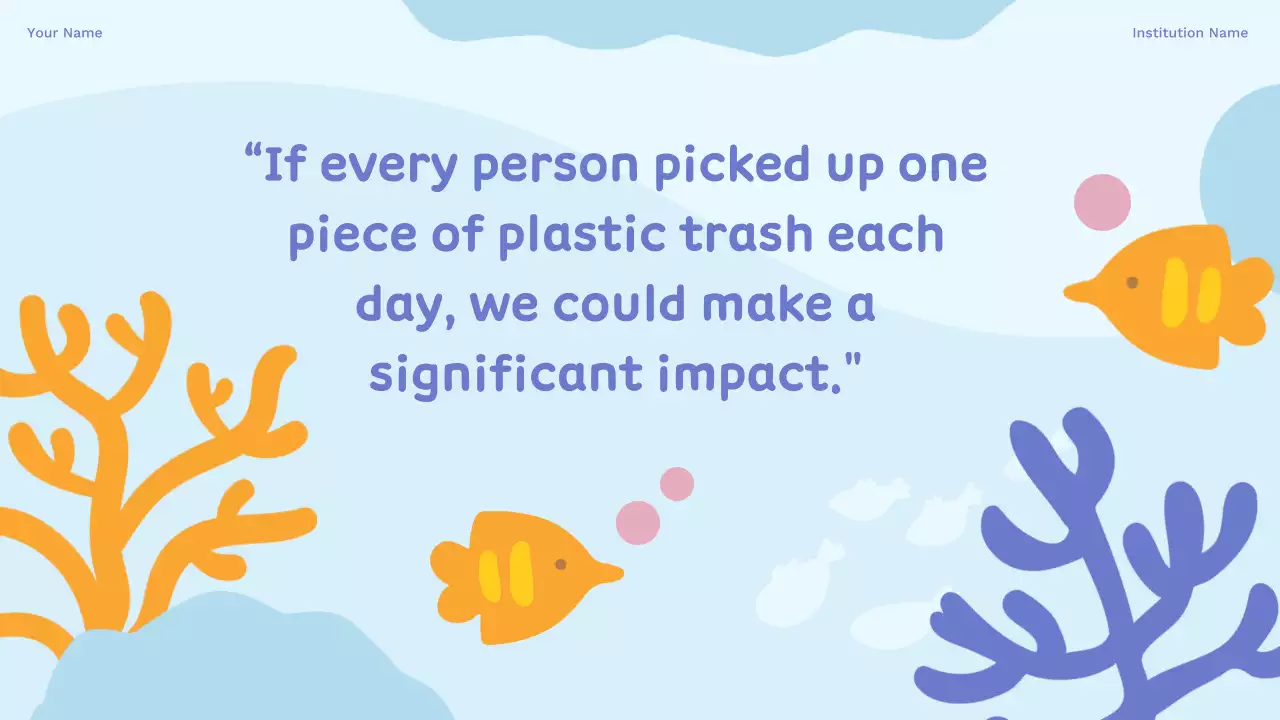 Blue Simple Plastic Waste Guide Presentation