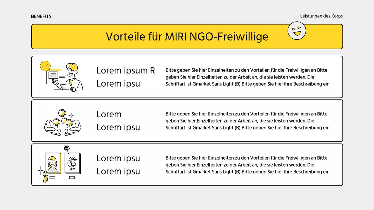 Einfaches gelbes und graues Korps Schulungsmaterial