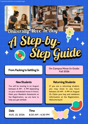 Blue Modern University Guide Poster