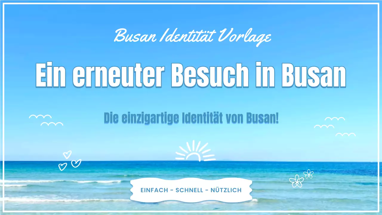 Eine kitschige, hellblau-weiße Präsentation eines Busan-Viertelführers