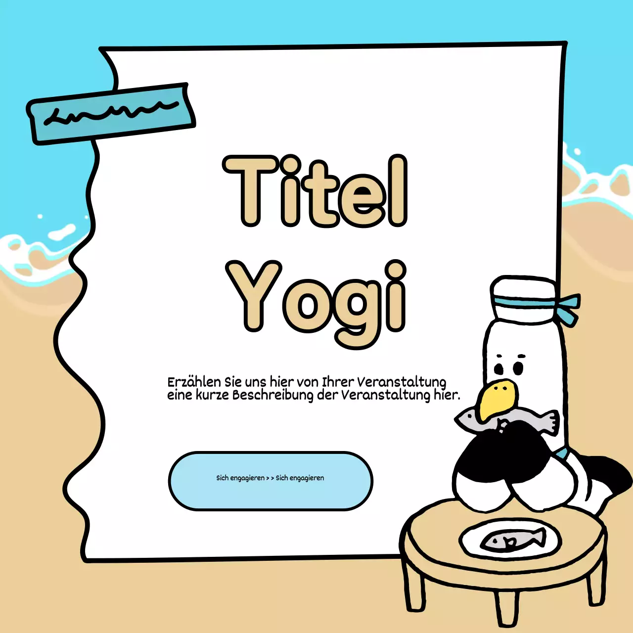 Eine Sammlung hübscher Sommertitel in Gelb und Hellblau