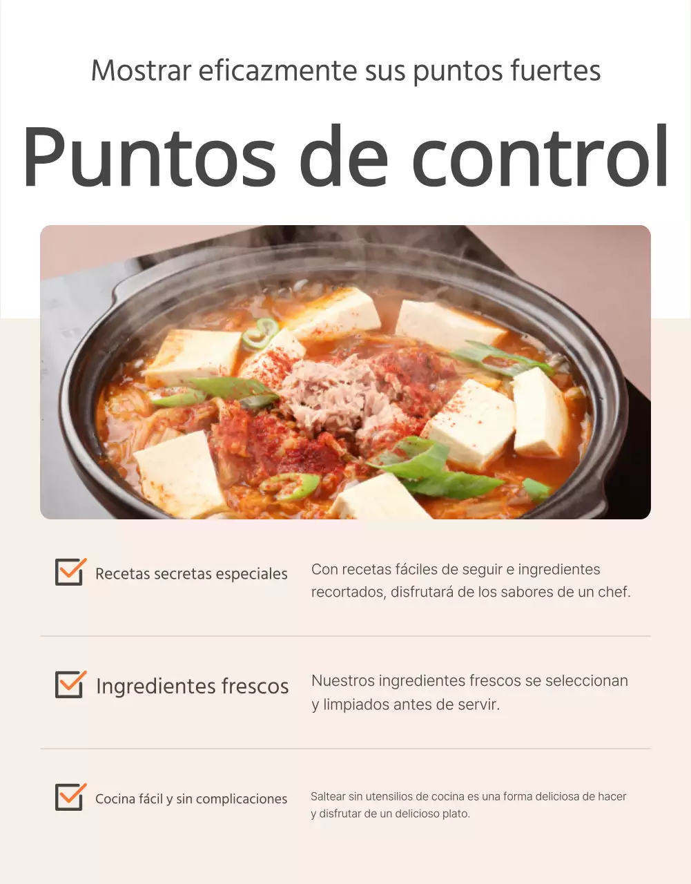 Promover los puntos de control de alimentos básicos de naranja y marfil