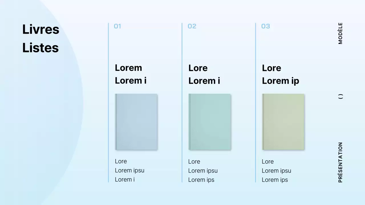 Proposition de livre minimaliste en bleu clair et menthe