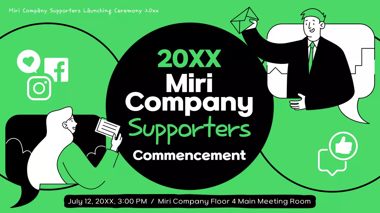 Green Minimal Business Announcement Presentation