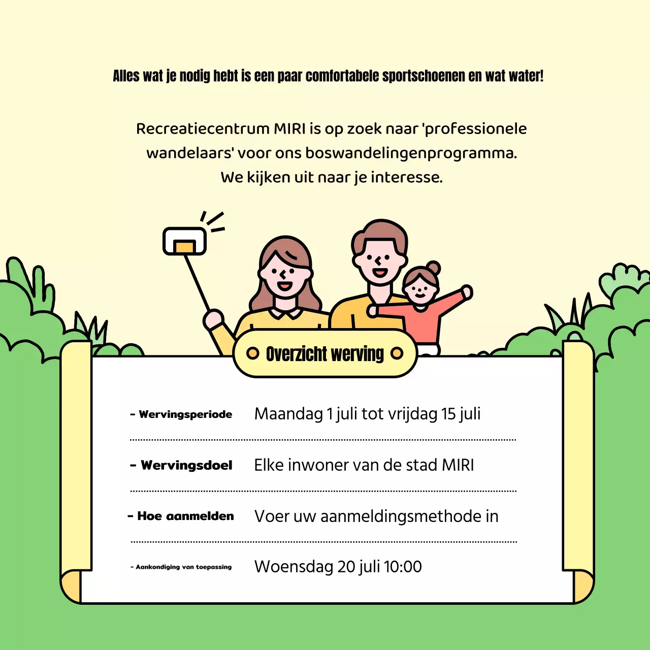 De gele en groene wandeling promoten