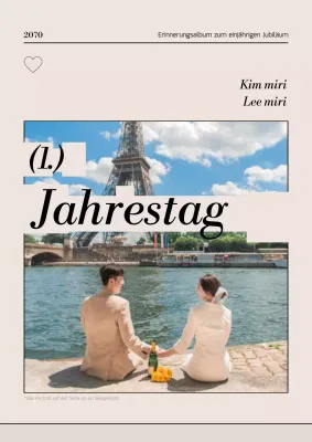 Trendiger Fotobucheinband zum Jubiläum in Beige und Schwarz