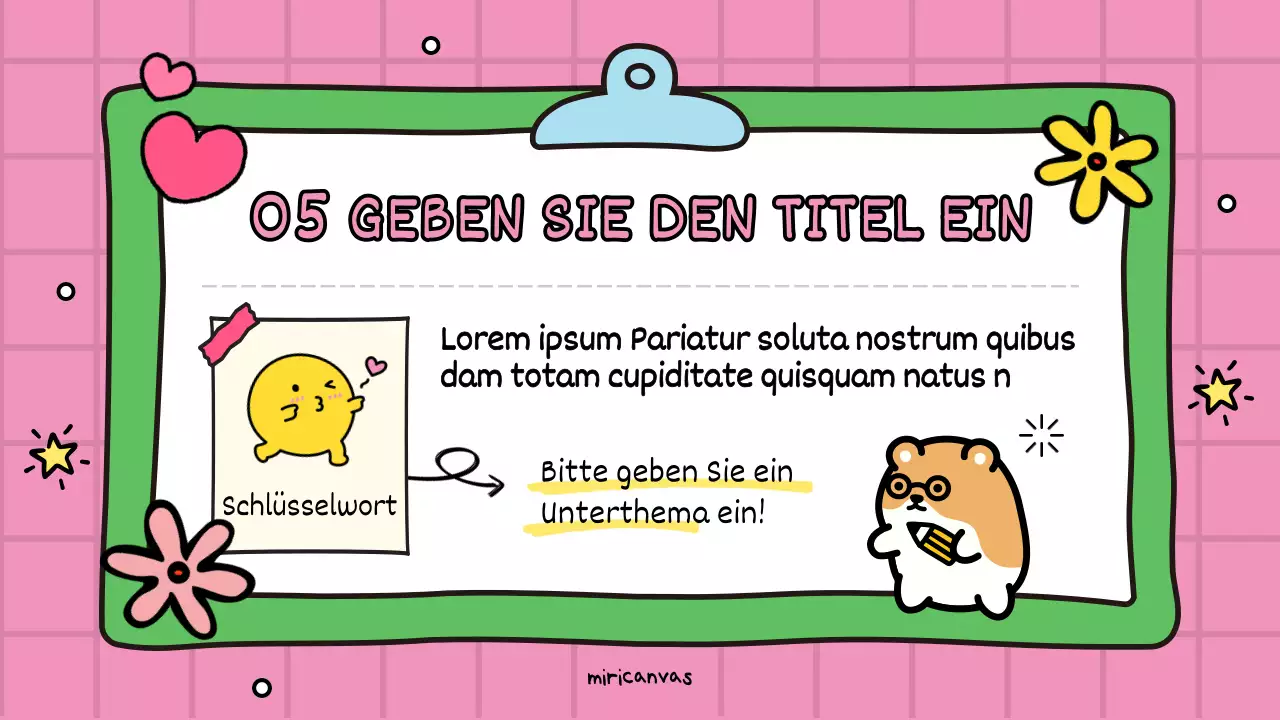 Eine niedliche rosafarbene und grüne Bildungsförderung