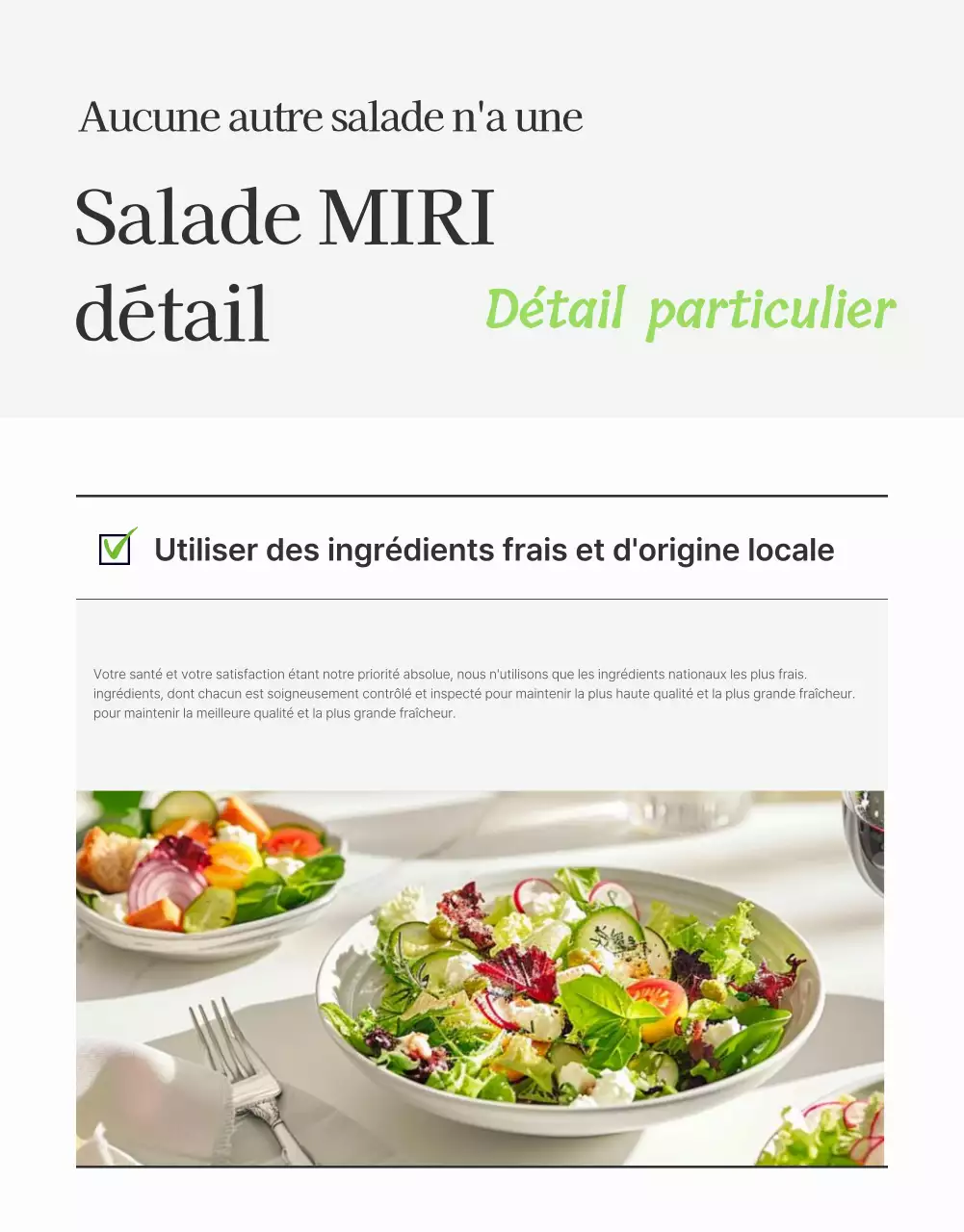 Promouvoir une salade simple composée de haricots blancs et de haricots verts clairs