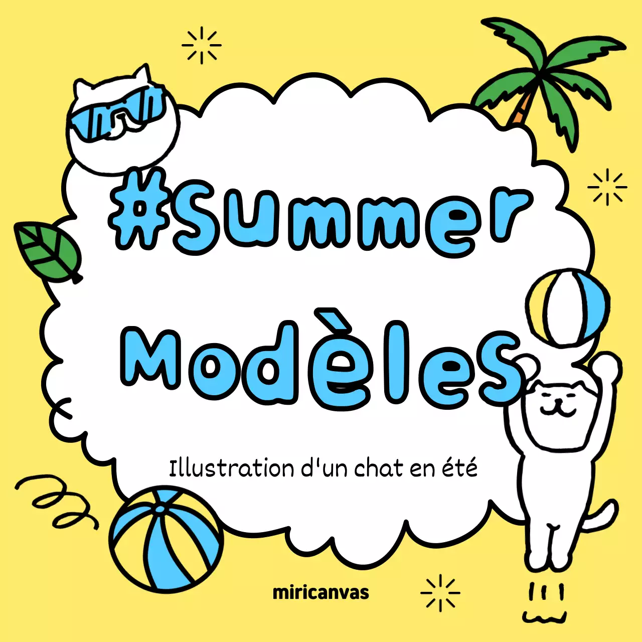 Faites la promotion de vos événements estivaux avec du jaune et du bleu clair