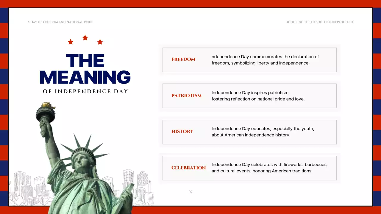 Red Classic Independence Announcement Presentation