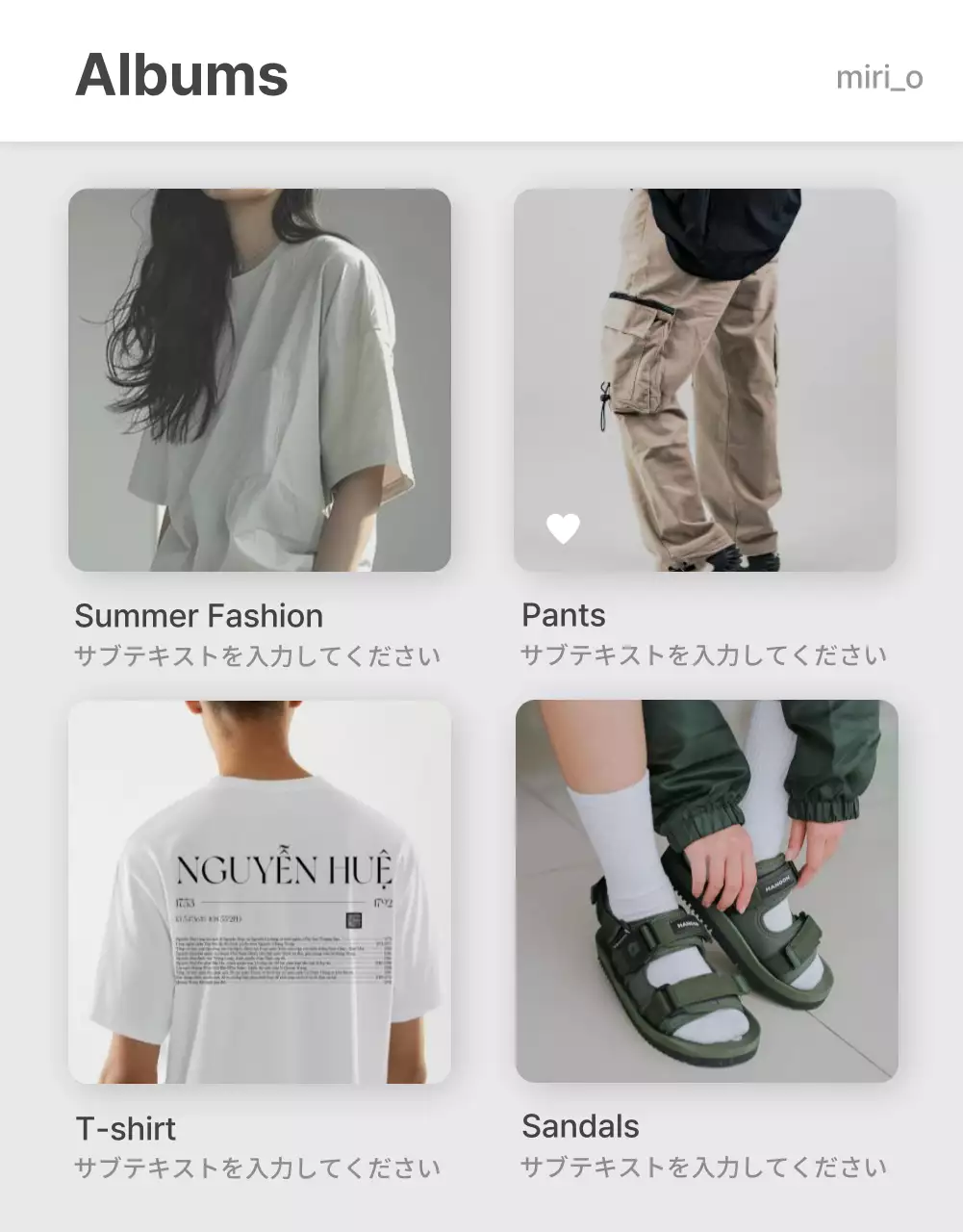 白 シンプル ファッション カタログ 詳細ページ