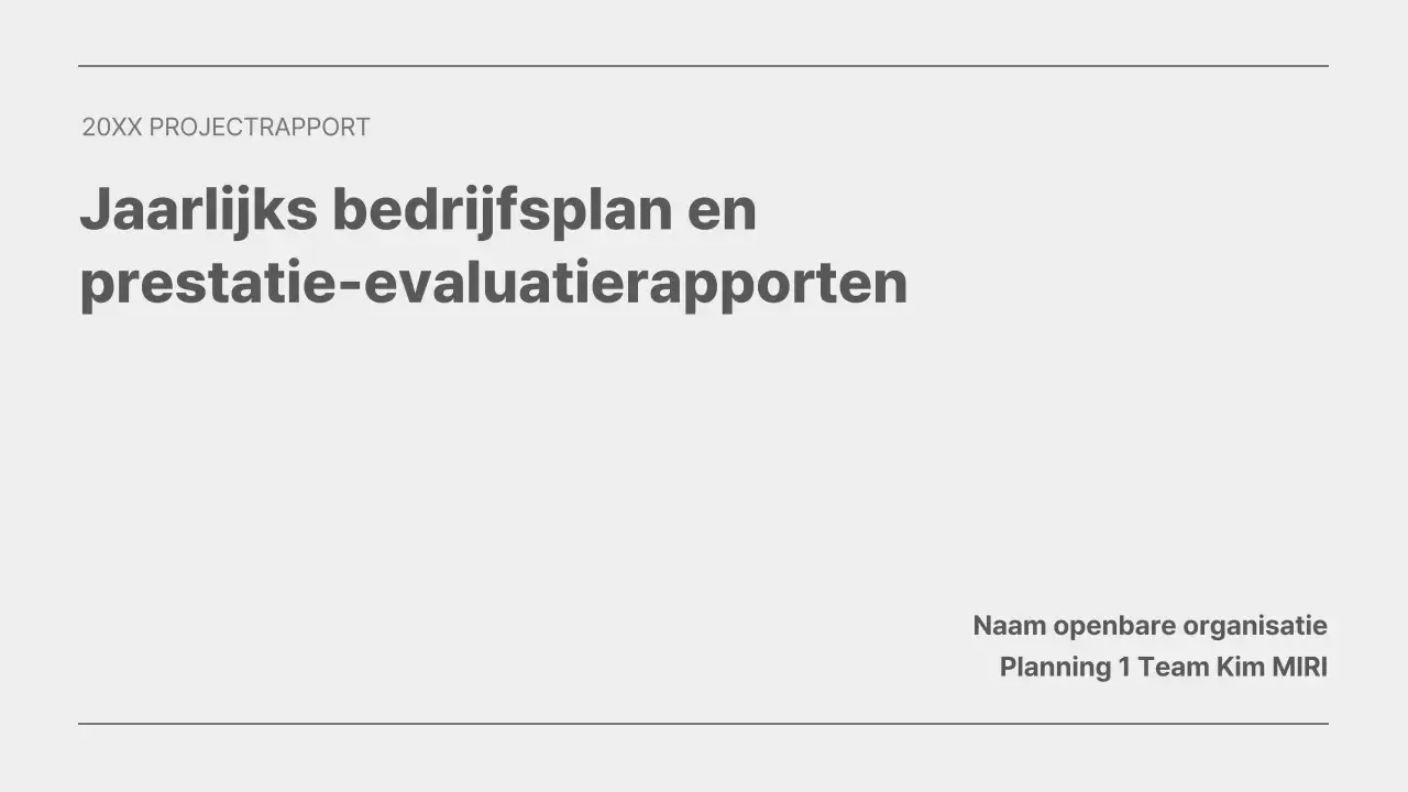 Eenvoudig printbaar bedrijfsrapport in grijs en blauw